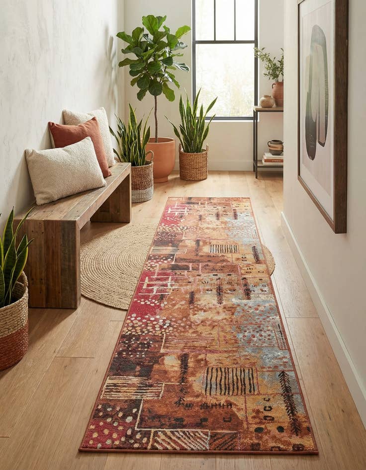 Detail image of 2' 7 x 10' Easy-Clean Modern Indoor / Outdoor Runner Rug