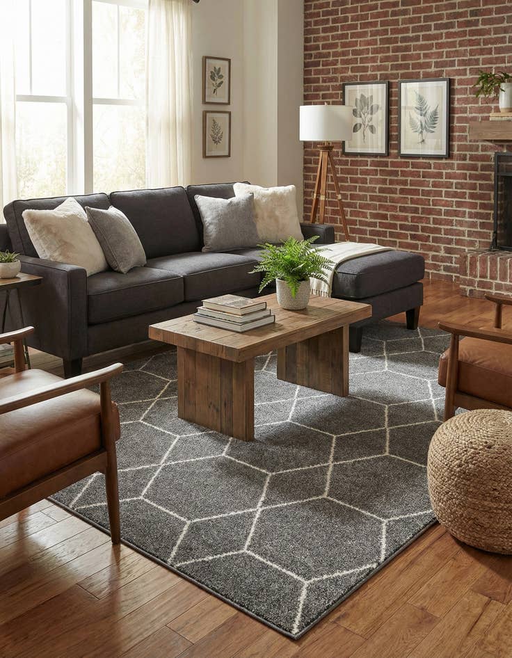 Detail image of  9' x 12' Lattice Frieze Rug