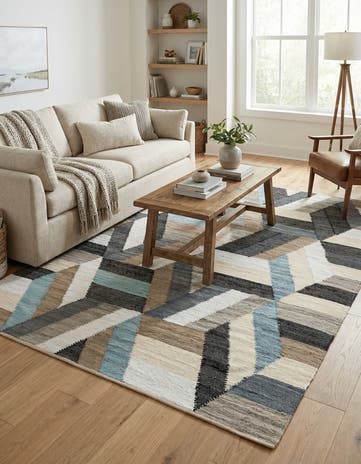 7' 10 x 10' Hand Braided Chindi Cotton Rug