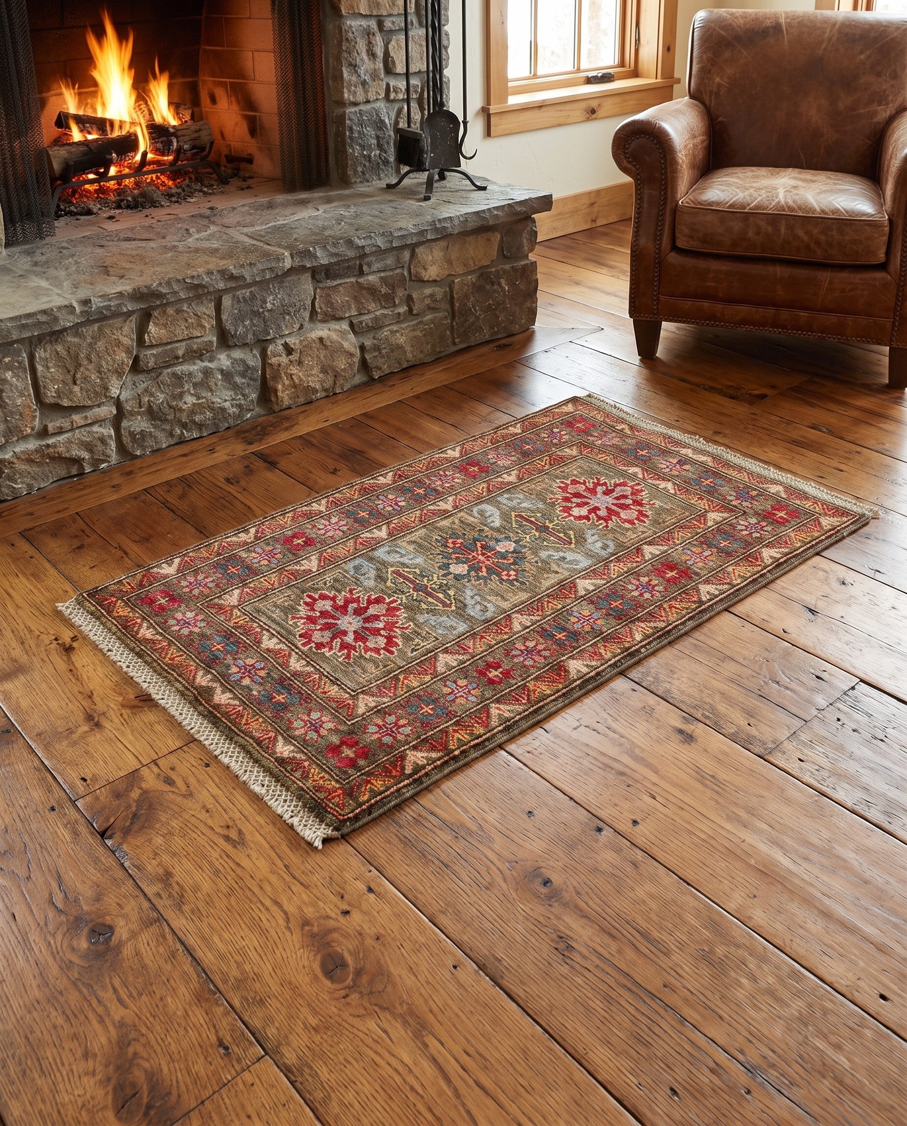2' 2 x 3' 3 Hand Knotted Kazak Rug