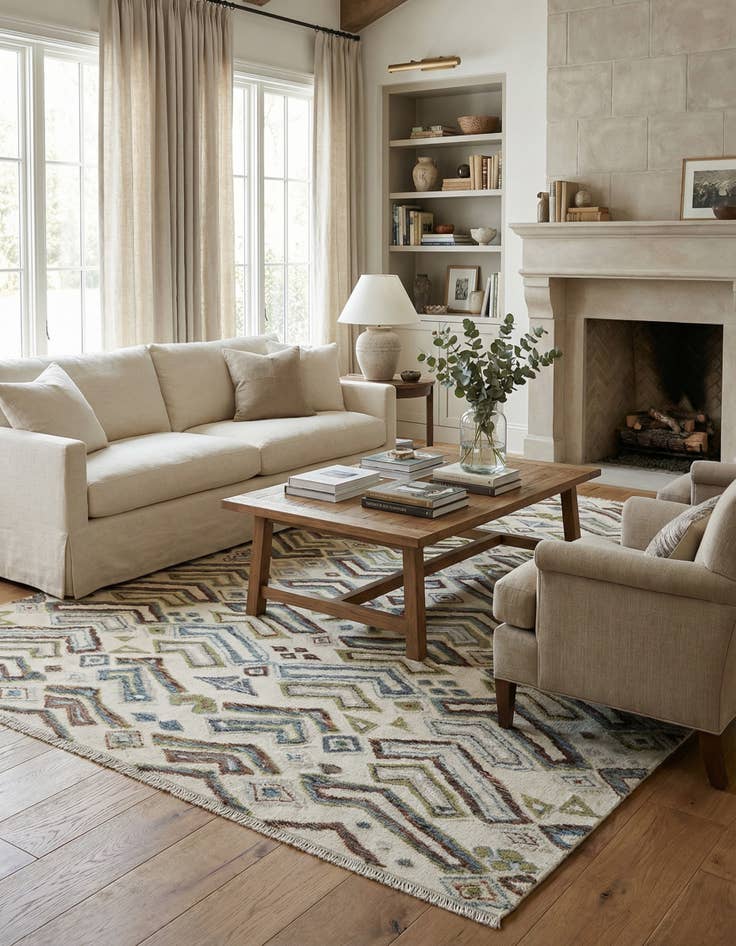 Detail image of 8' 3 x 10' 4  Hand Knotted Darya Wool Rug