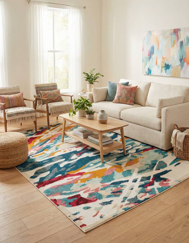 Detail image of  5' 3 x 8'  Washable Casablanca Indoor / Outdoor Rug