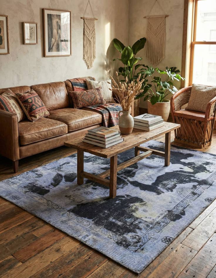 Detail image of 4' 8 x 6' 3  Hand Knotted Ultra Vintage Persian Wool Rug