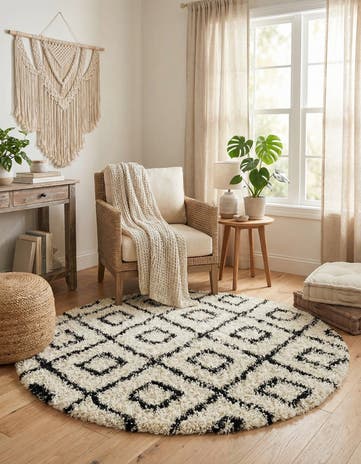 6' x 6' Trellis Shag Round Rug