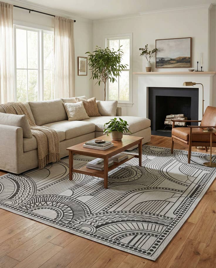 Detail image of 7' 10 x 10' Easy-Clean Traditional Indoor / Outdoor Rug