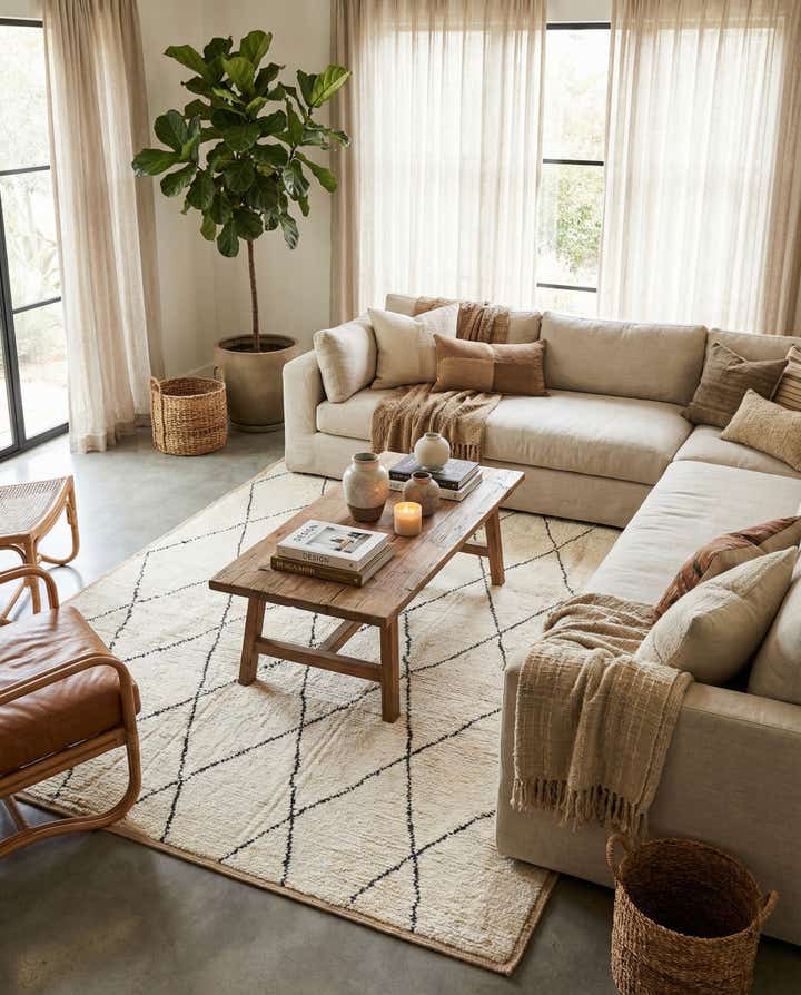6' 3 x 9' Hand Knotted Moroccan Wool Rug