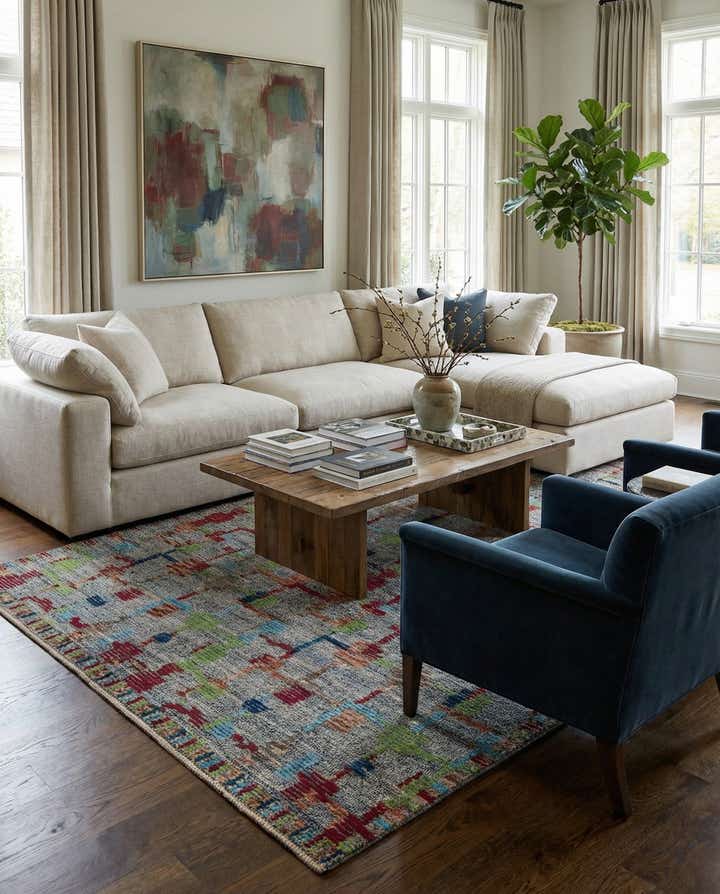 6' 5 x 9' 8 Hand Knotted Darya Wool Rug