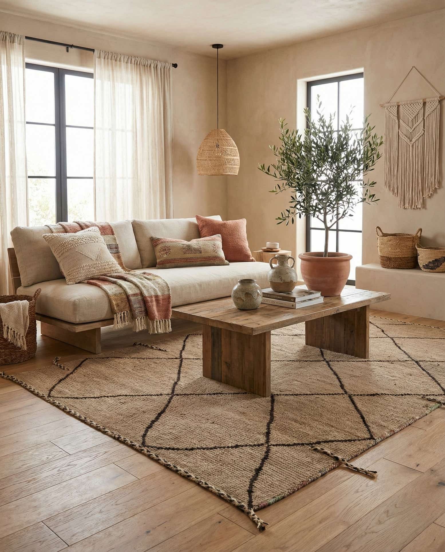 5' 2 x 8' 3 Hand Knotted Moroccan Wool Rug