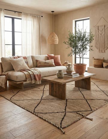 5' 2 x 8' 3 Hand Knotted Moroccan Wool Rug