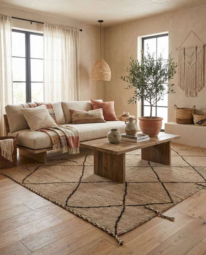 5' 2 x 8' 3 Hand Knotted Moroccan Wool Rug