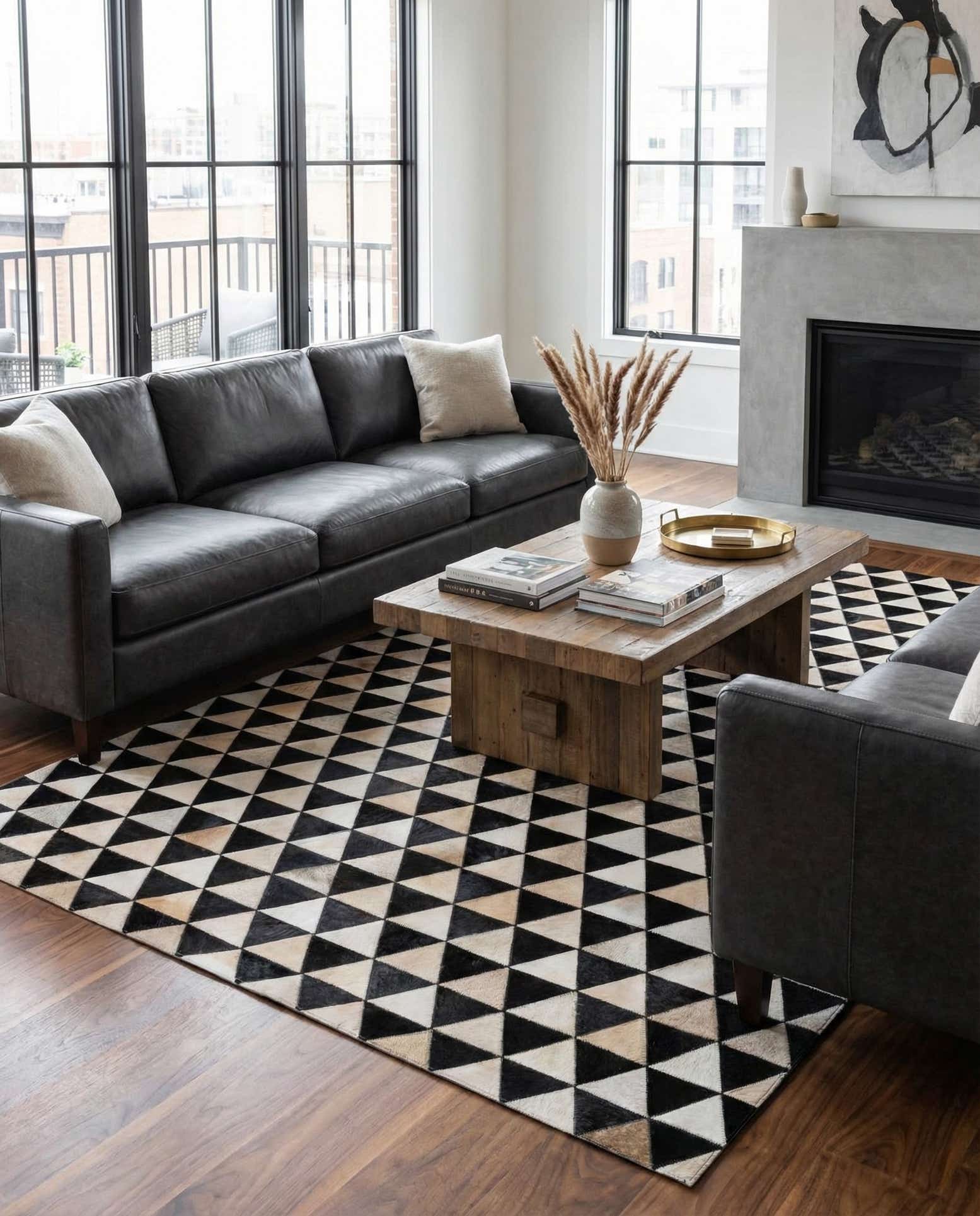 5' 1 x 8' 1 Cowhide Stocks Rug