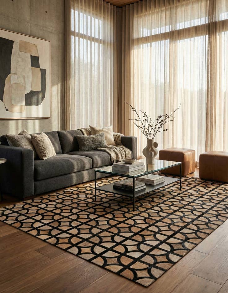 Detail image of 5' x 7' 9 Cowhide Rug