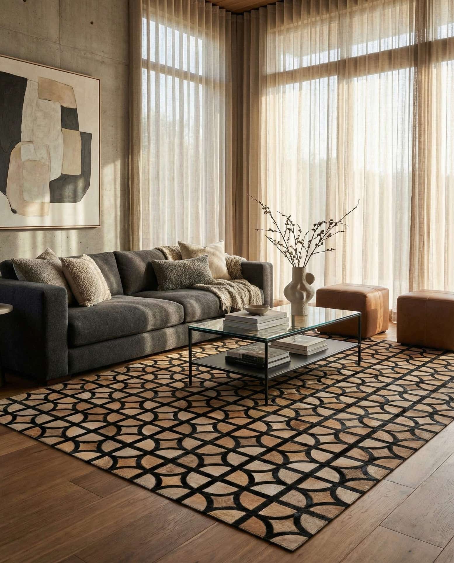 5' x 7' 9 Cowhide Rug