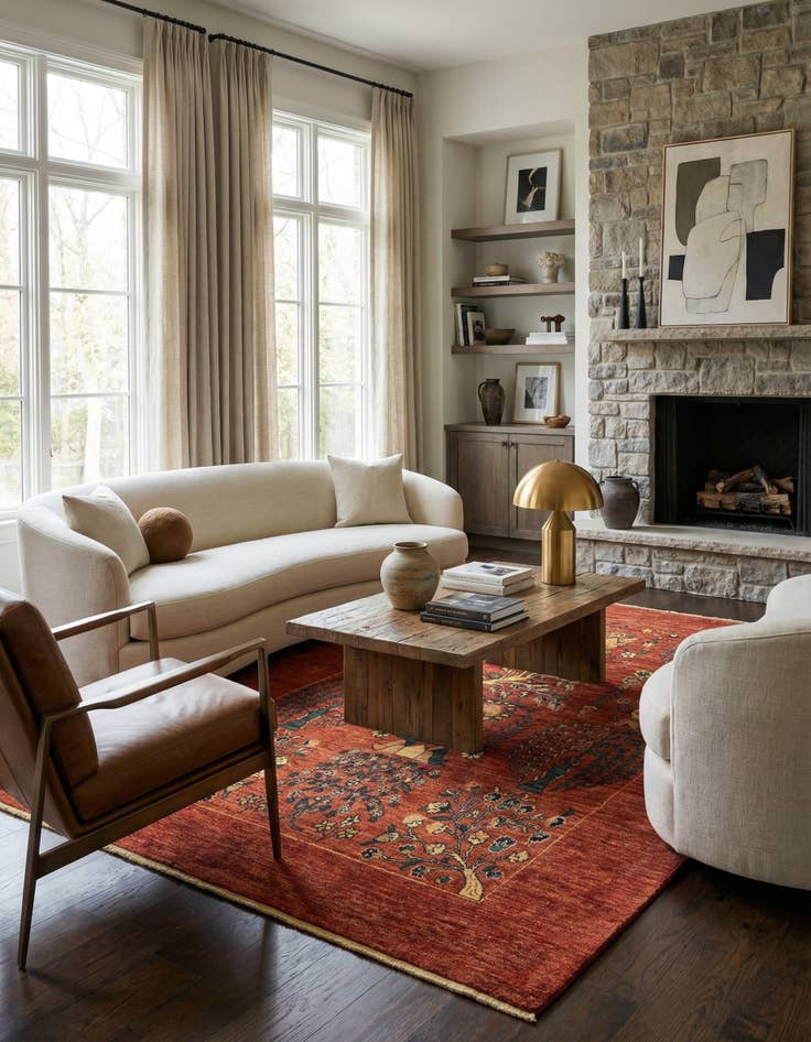 Detail image of 4' 11 x 6' 11 Luribaft Wool Rug