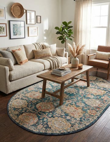 Blue Lola Oval Rug
