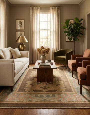 6' 5 x 8' 8 Hand Knotted Oushak Wool Rug