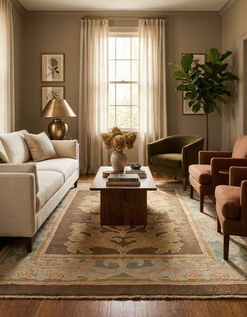 6' 5 x 8' 8 Hand Knotted Oushak Wool Rug