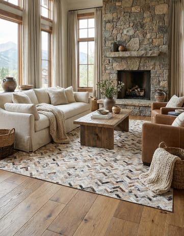 5' 2 x 7' 5 Cowhide Stocks Rug