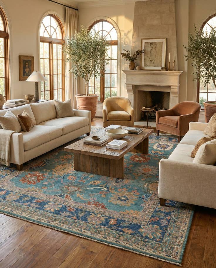 Detail image of 11' 11 x 14' 10 Hand Knotted Oushak Rug