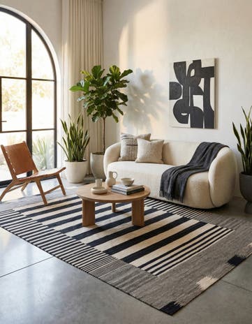 6' 8 x 9' 10 Hand Woven Kilim Modern Wool Rug