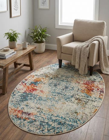 Cream Santiago Oval Rug