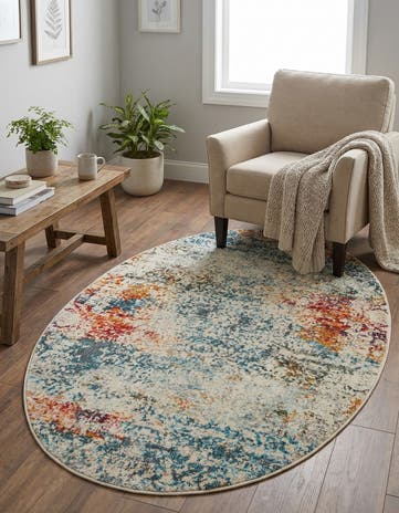 Cream Santiago Oval Rug
