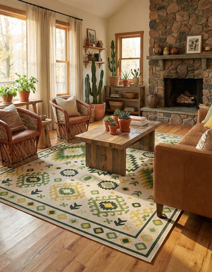 Detail image of 7' 10 x 10'  Washable Baja Indoor / Outdoor Rug