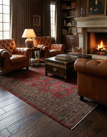 4' 3 x 5' 10 Hand Knotted Bokhara Oriental Wool Rug