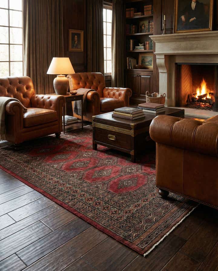 4' 3 x 5' 10 Hand Knotted Bokhara Oriental Wool Rug