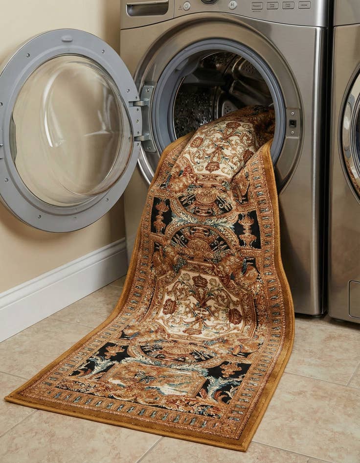 Detail image of 2' 7 x 12'  Washable Traditional Indoor / Outdoor Runner Rug