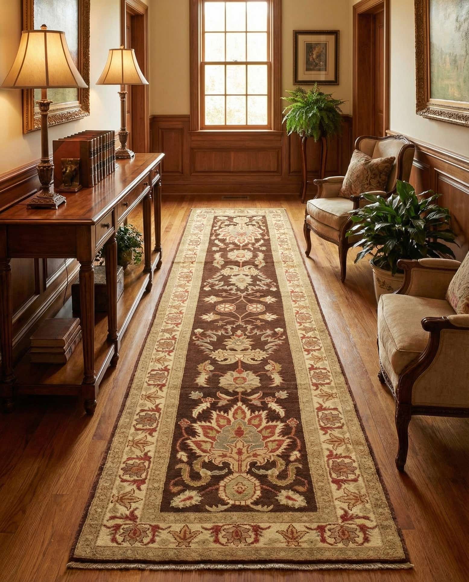 3' x 10' 6 Hand Knotted Peshawar Ziegler Runner Rug