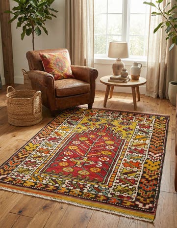 3' 5 x 5' Hand Knotted Anatolian Wool Rug