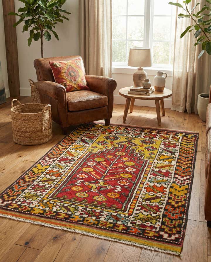 3' 5 x 5' Hand Knotted Anatolian Wool Rug