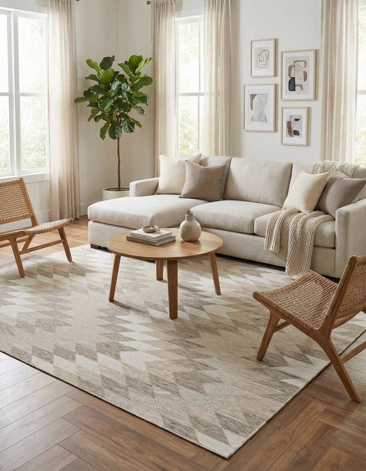 Detail image of 10' x 10'  Washable Modern Indoor / Outdoor Square Rug