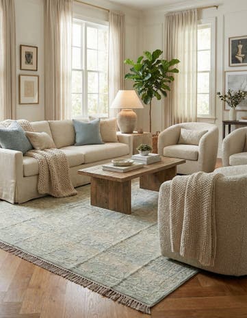 9' x 12' 5 Hand Knotted Darya Wool Rug