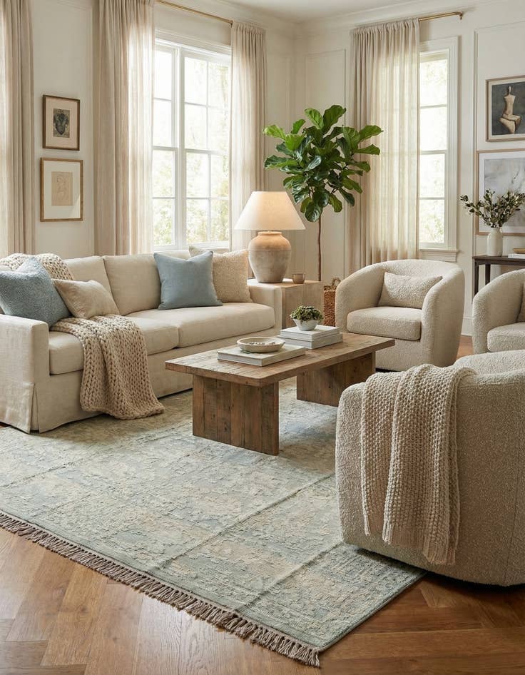 Detail image of  9' x 12' 5  Hand Knotted Darya Wool Rug