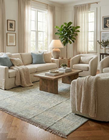 9' x 12' 5 Hand Knotted Darya Wool Rug