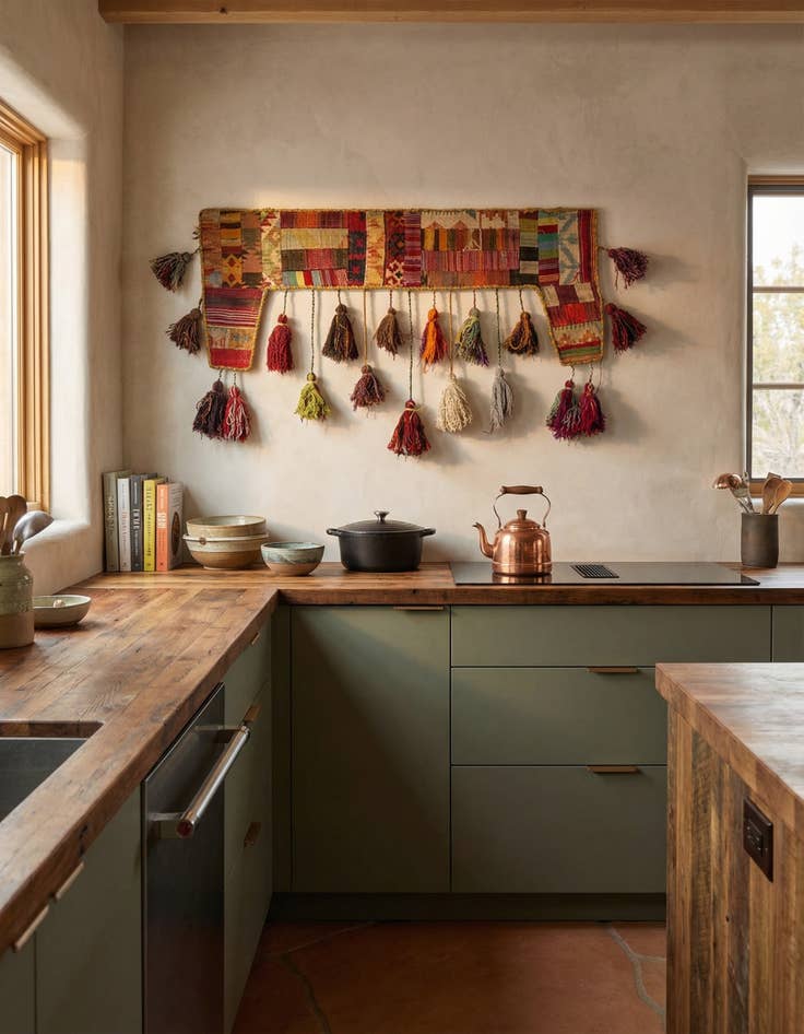 Detail image of 1' 8 x 4' 4  Hand Woven Wall Art Wool Rug