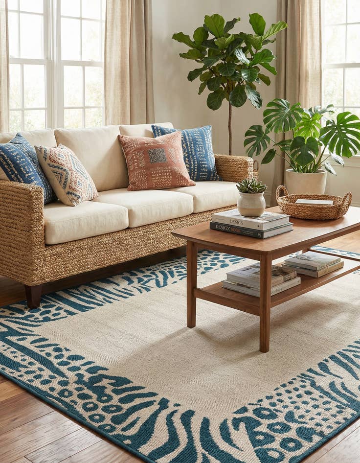 Detail image of  4' x 6'  Washable Safari Indoor / Outdoor Rug