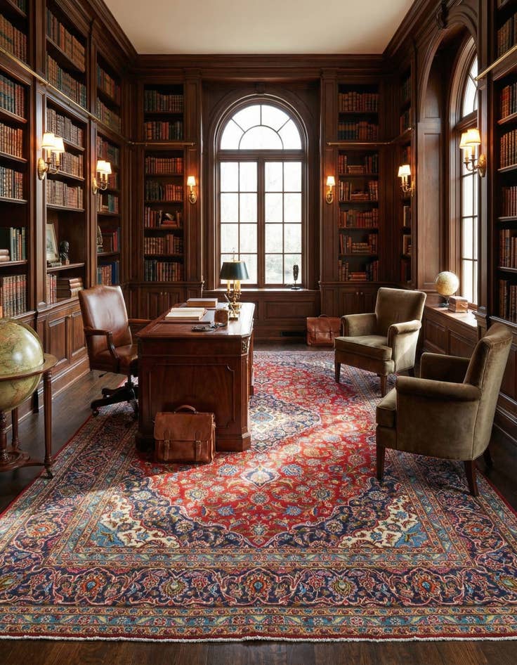 Detail image of  9' 8 x 13' 4  Hand Knotted Mashad Persian Wool Rug