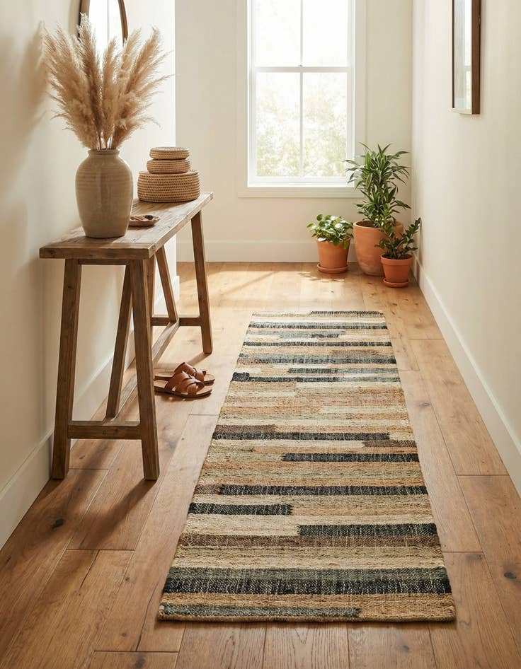 Detail image of 2' x 8'  Hand Woven Kala Handwoven Jute Runner Rug