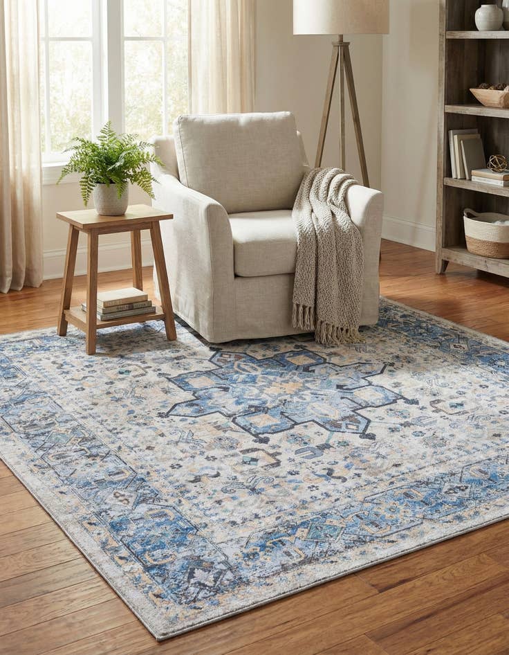 Detail image of 5' x 5'  Washable Yara Square Rug
