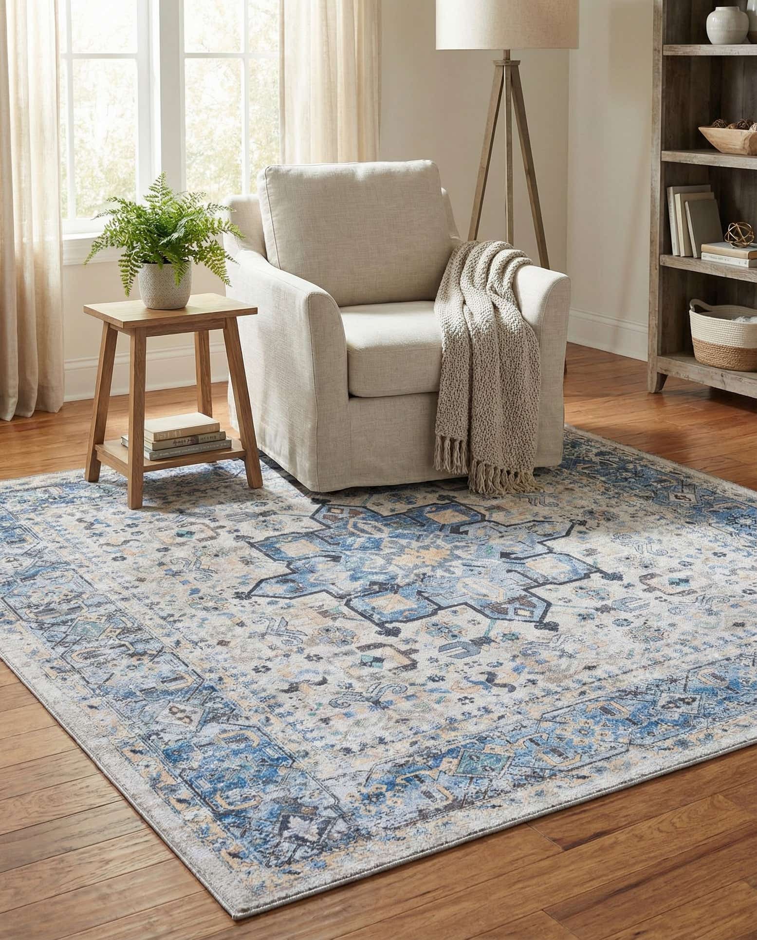 5' x 5' Washable Yara Square Rug