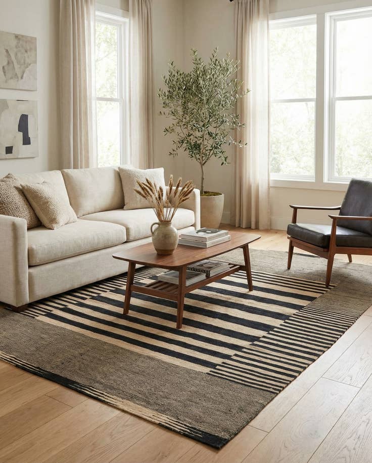 Detail image of 5' 9 x 7' 8 Hand Woven Kilim Modern Wool Rug