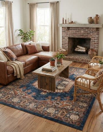 Blue Eden Square Rug