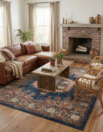 Blue Arcadia Square Rug