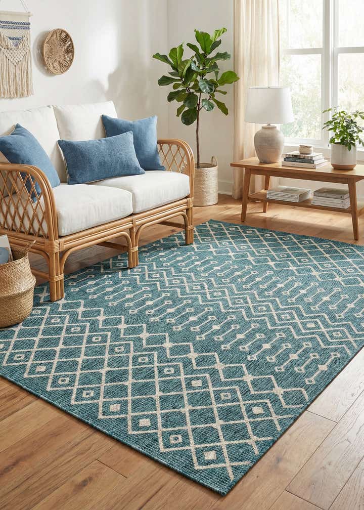 6' x 9' Easy-Clean Lattice Indoor / Outdoor Rug