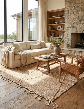6' 5 x 10' 5 Hand Knotted Moroccan Wool Rug