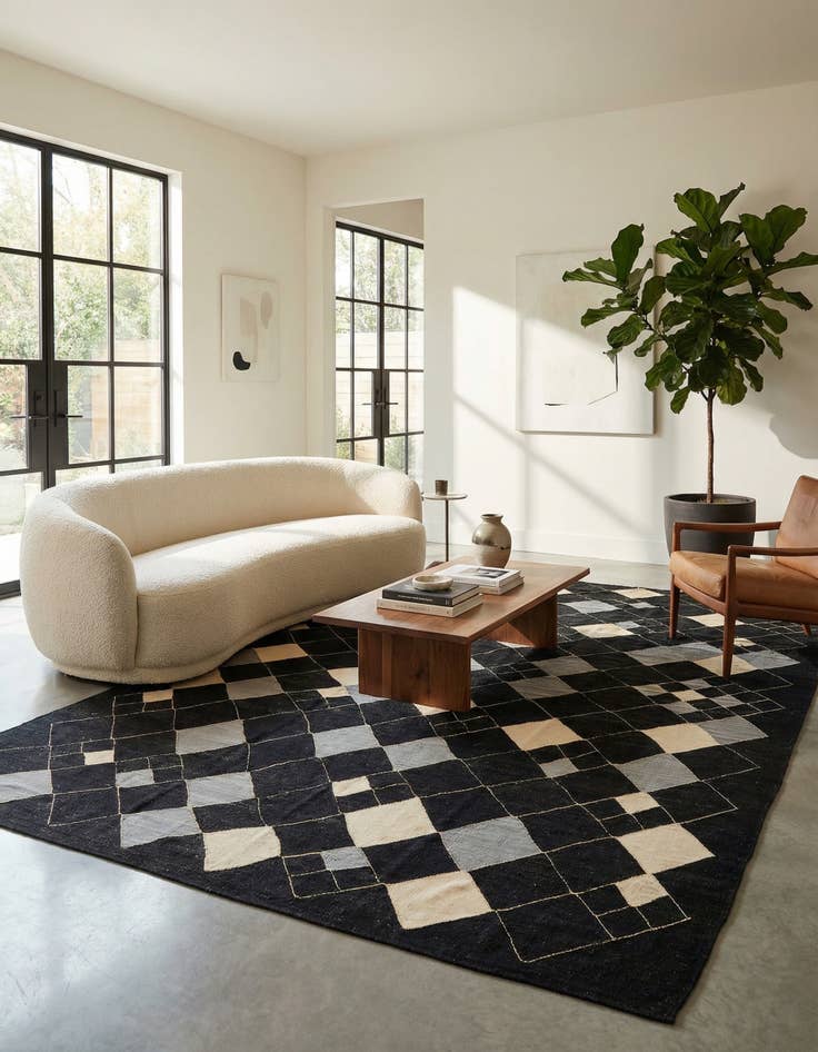 Detail image of 8' 2 x 10'  Hand Woven Kilim Modern Wool Rug