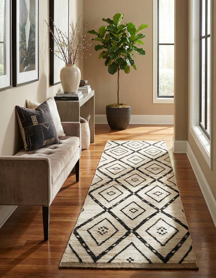 Detail image of 3' 5 x 12' 10  Hand Knotted Moroccan Wool Runner Rug